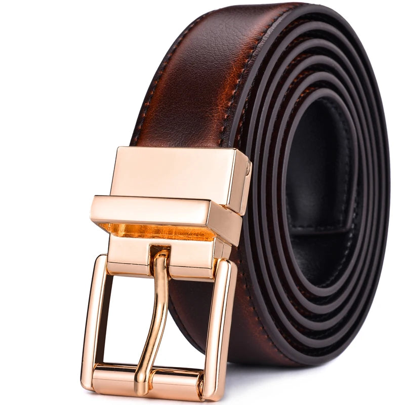 1Pcs Mens Reversible Leather Dress Casual Belts for Men 2.8cm