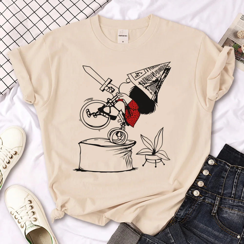 Mafalda t-shirts women Japanese streetwear