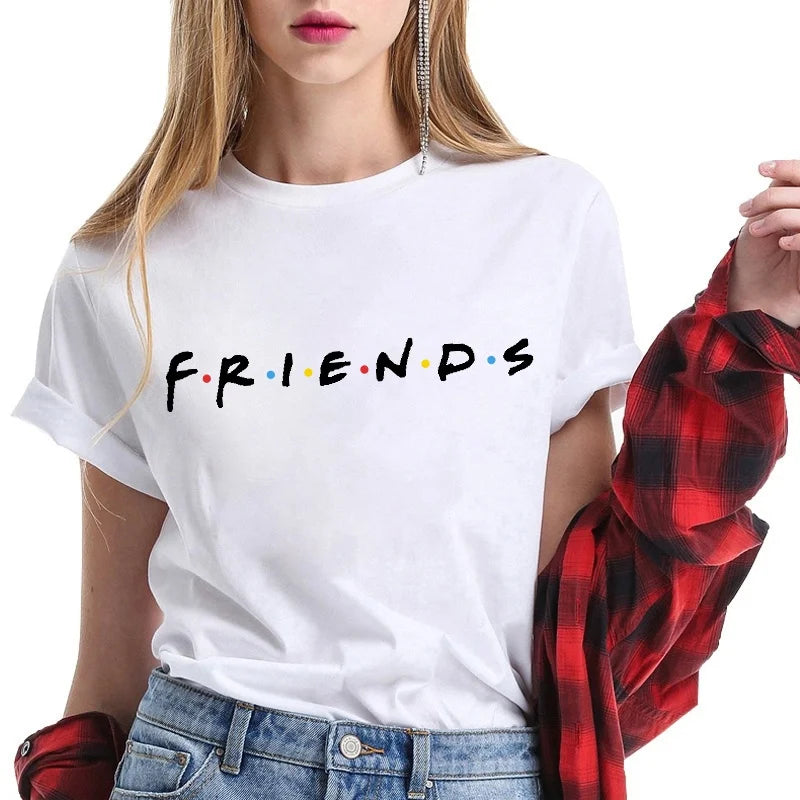 Women's Fashion Printed Friends Print T-shirts Summer Casual Loose