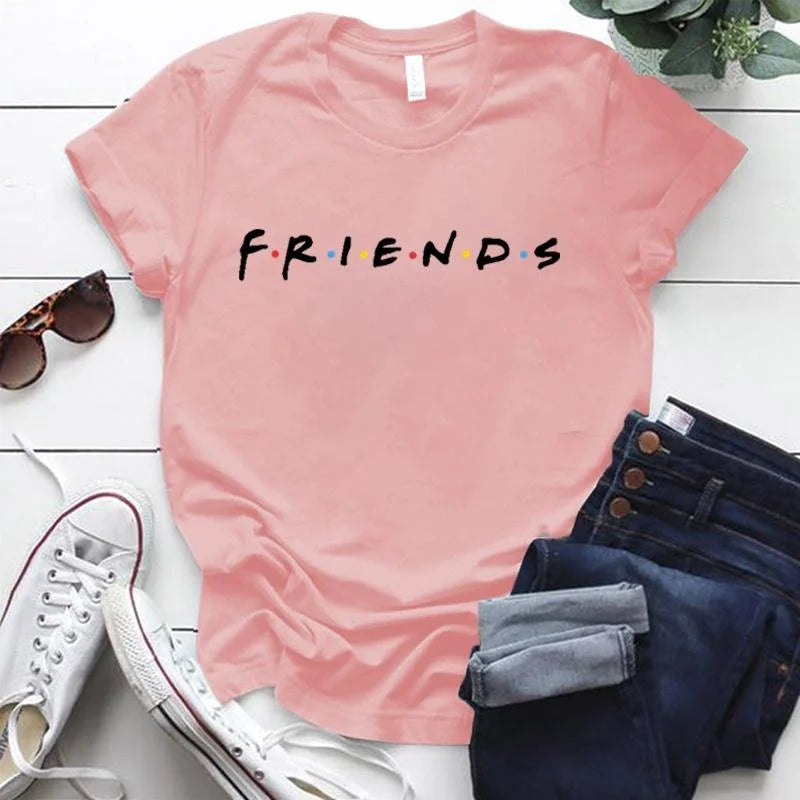 Women's Fashion Printed Friends Print T-shirts Summer Casual Loose