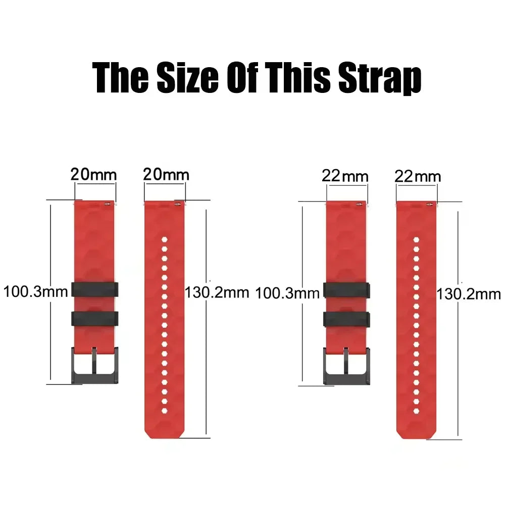 20mm 22mm Football Pattern Silicone Strap For Garmin Forerunner