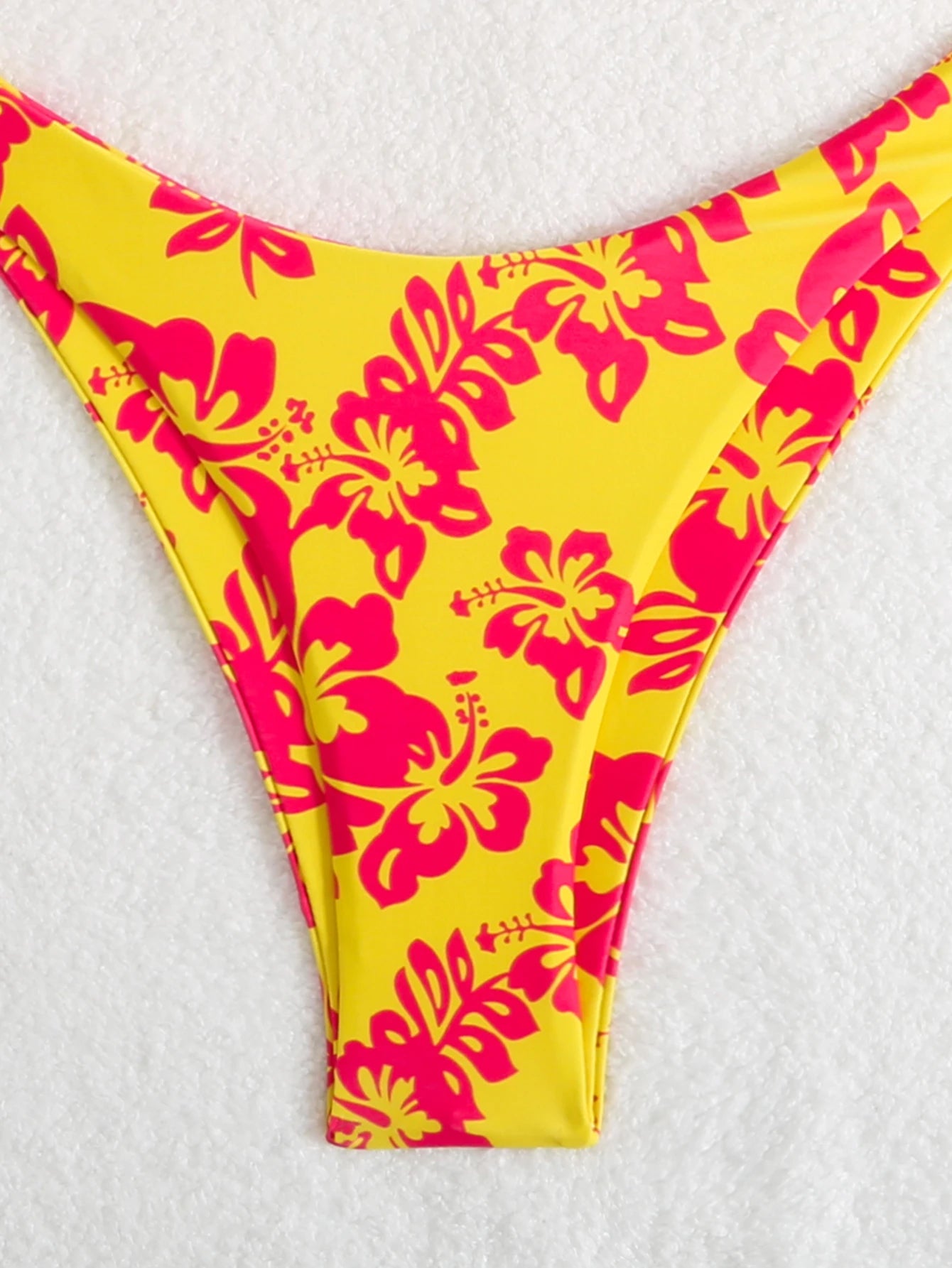 Summer retro floral print 2-piece bikini lace up swimsuit sexy