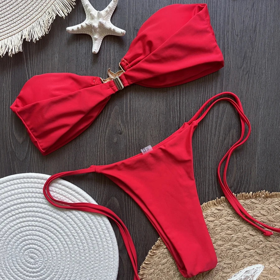 Para Praia 2026 Sexy Push Up Bikini Women Swimwear