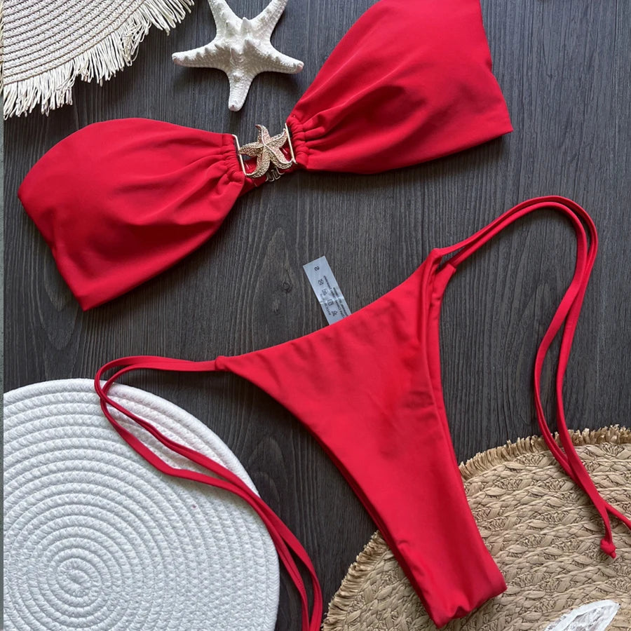 Para Praia 2026 Sexy Push Up Bikini Women Swimwear