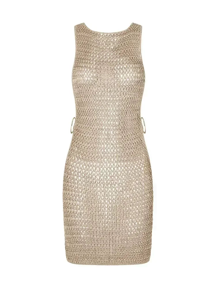 2026 Summer Sexy One Neck Cut Out Circle Decoration Corset Slim Beach