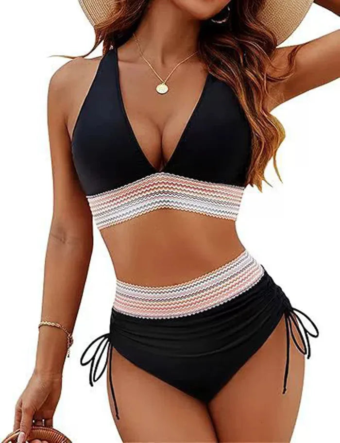 Push Up Underwire Padded Swimwear Women High Waist Bikini