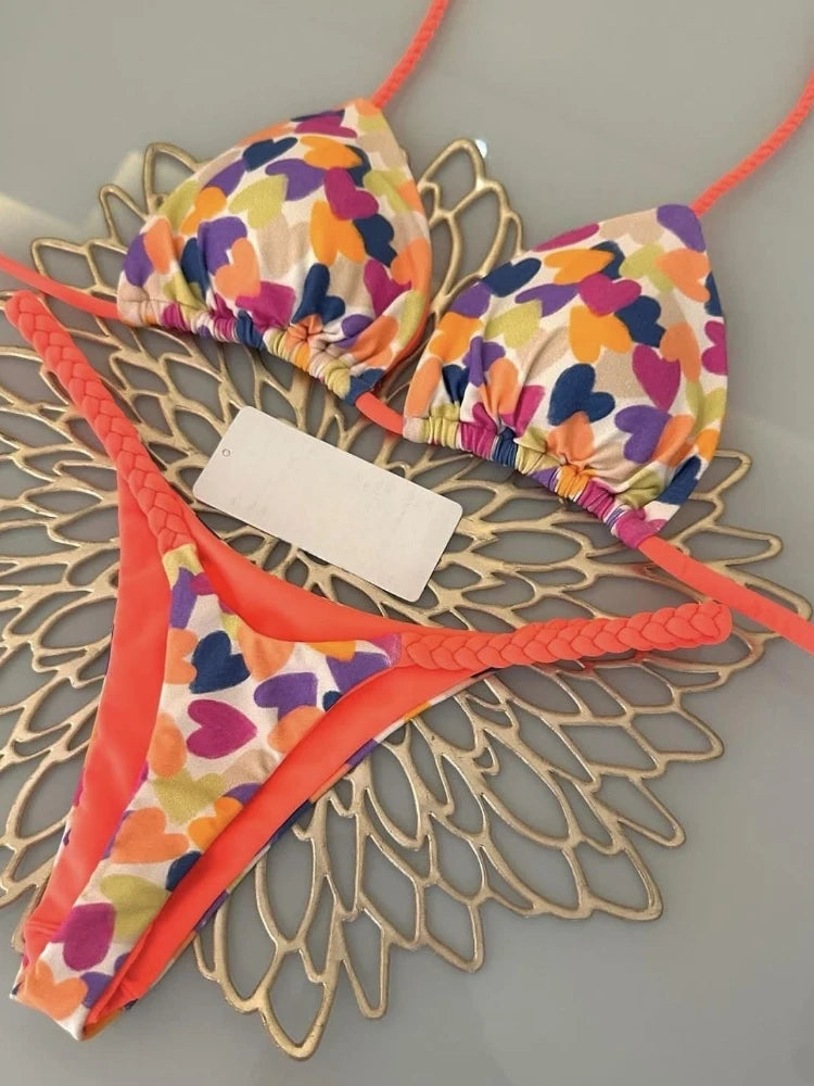 Bikini High Waist Swimsuit Sexy Thong Bikini Set Zebra