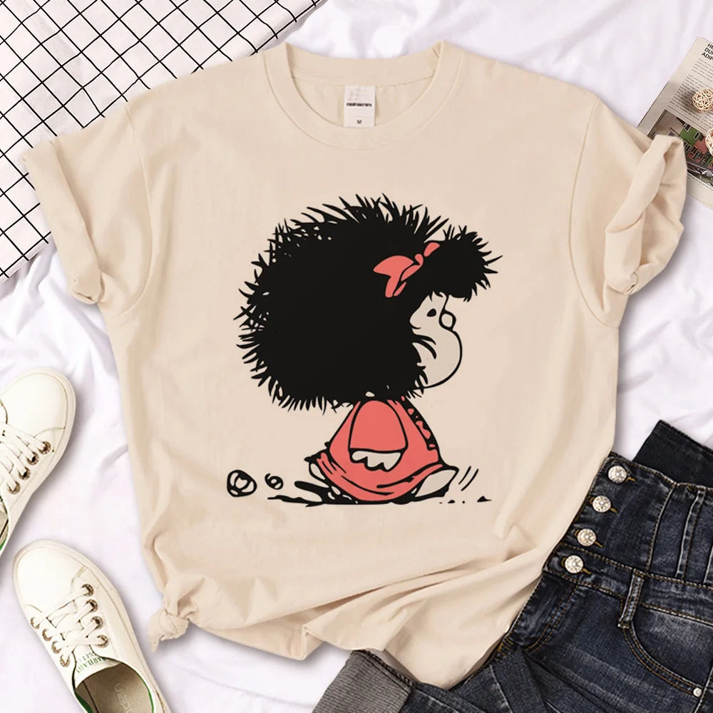 Mafalda t-shirts women Japanese streetwear