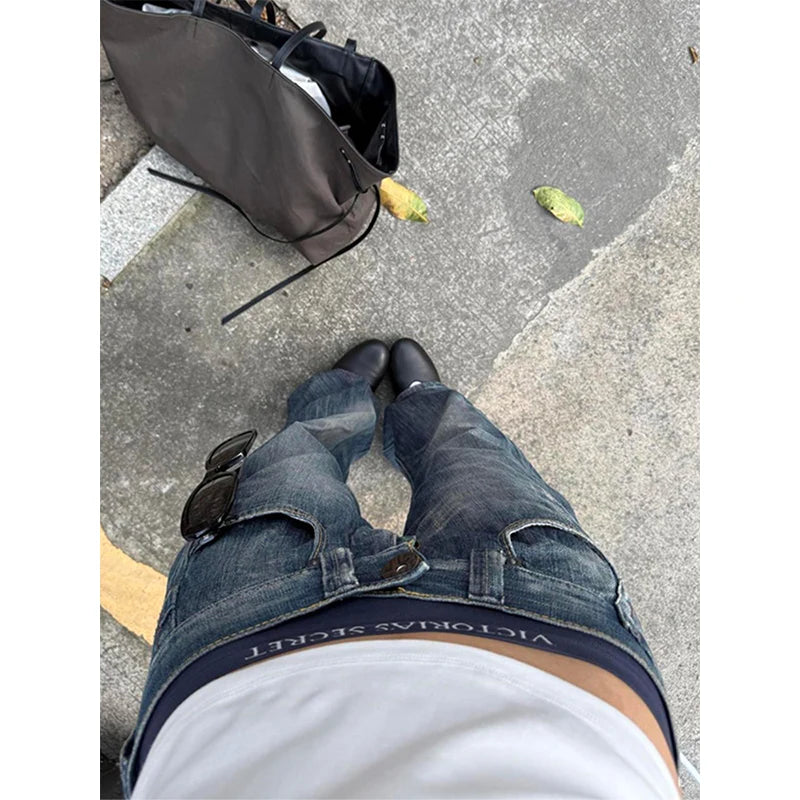 Autumn Women's Blue Y2k Baggy Jeans