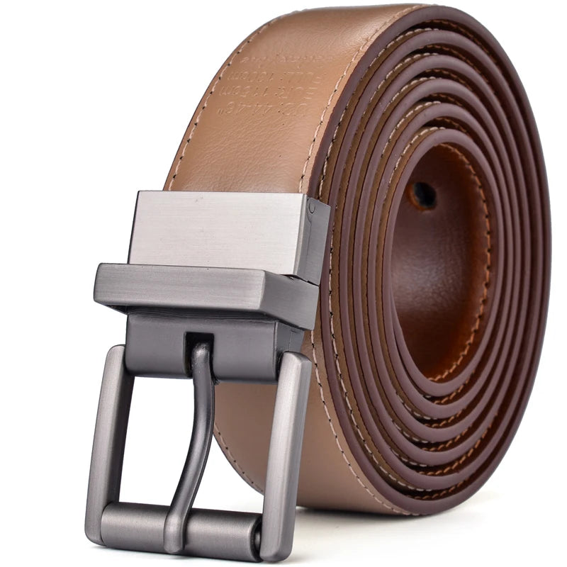 1Pcs Mens Reversible Leather Dress Casual Belts for Men 2.8cm