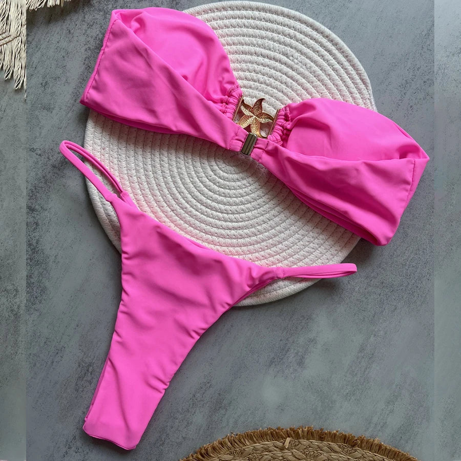 Para Praia 2026 Sexy Push Up Bikini Women Swimwear