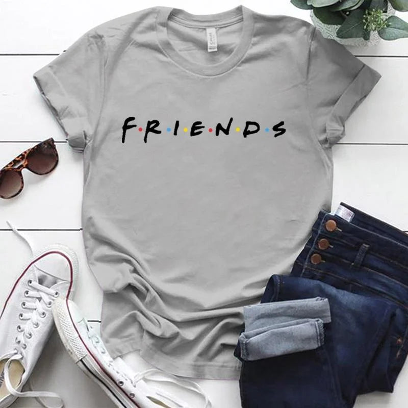 Women's Fashion Printed Friends Print T-shirts Summer Casual Loose