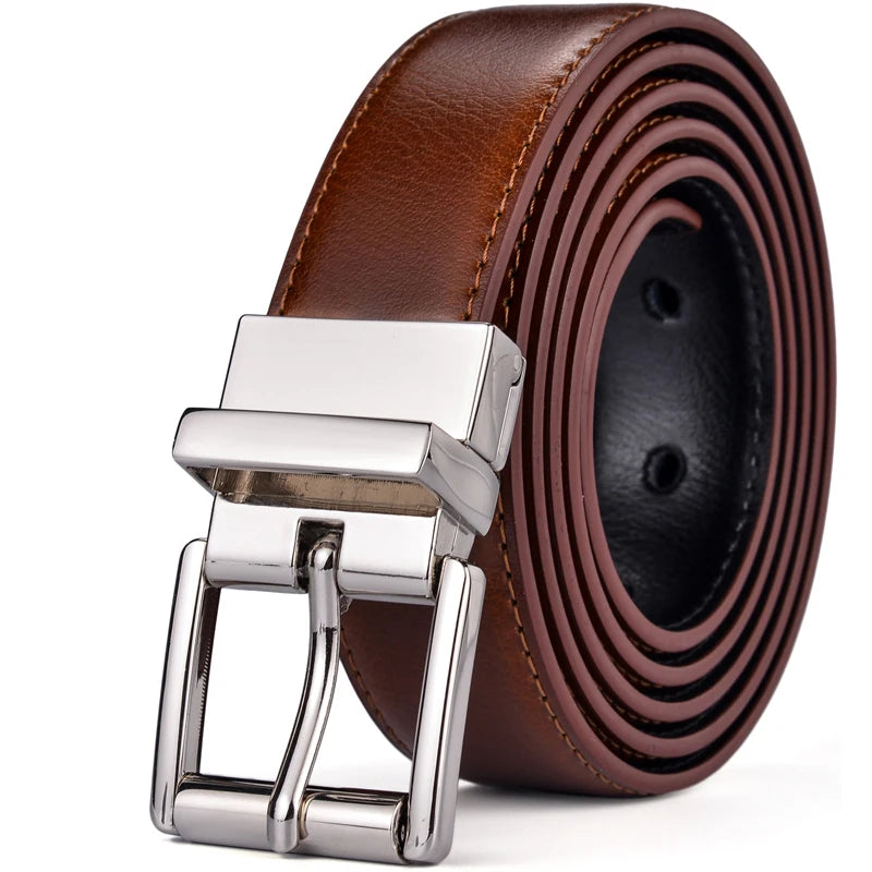 1Pcs Mens Reversible Leather Dress Casual Belts for Men 2.8cm