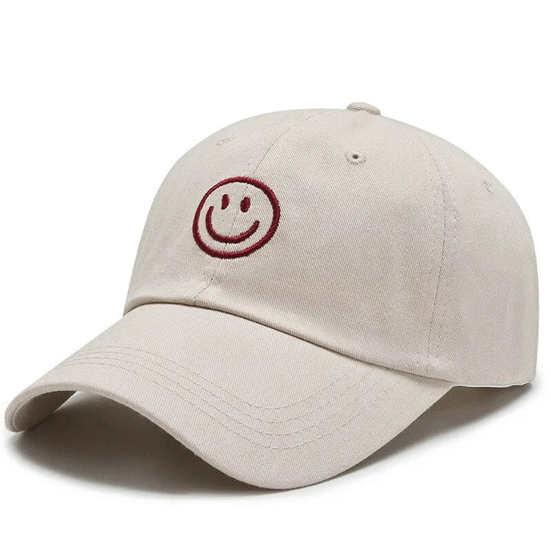 Four Seasons Cap, Polyester Cotton Embroidered Smiley