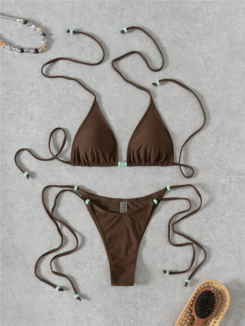 Push Up Underwire Padded Swimwear Women High Waist Bikini